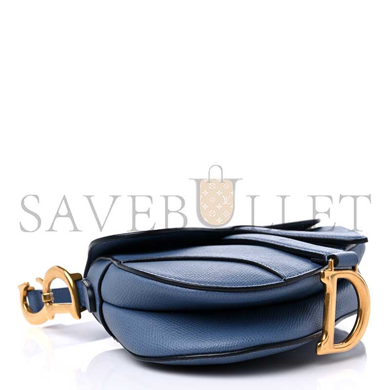 d*or grained calfskin mini saddle bag De*1m blue (17*15*5cm)
